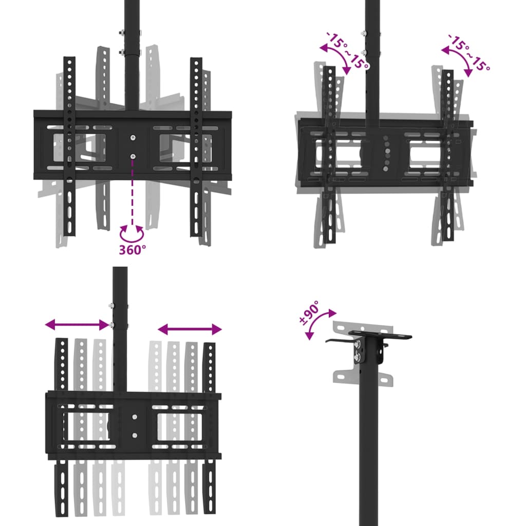 Suporte de teto p/ TV ecrãs de 32-65" Max VESA 400x400mm 40kg