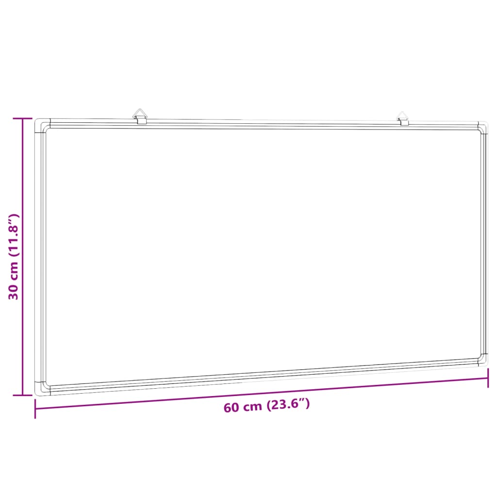 Quadro branco magnético 60x30x1,7 cm alumínio