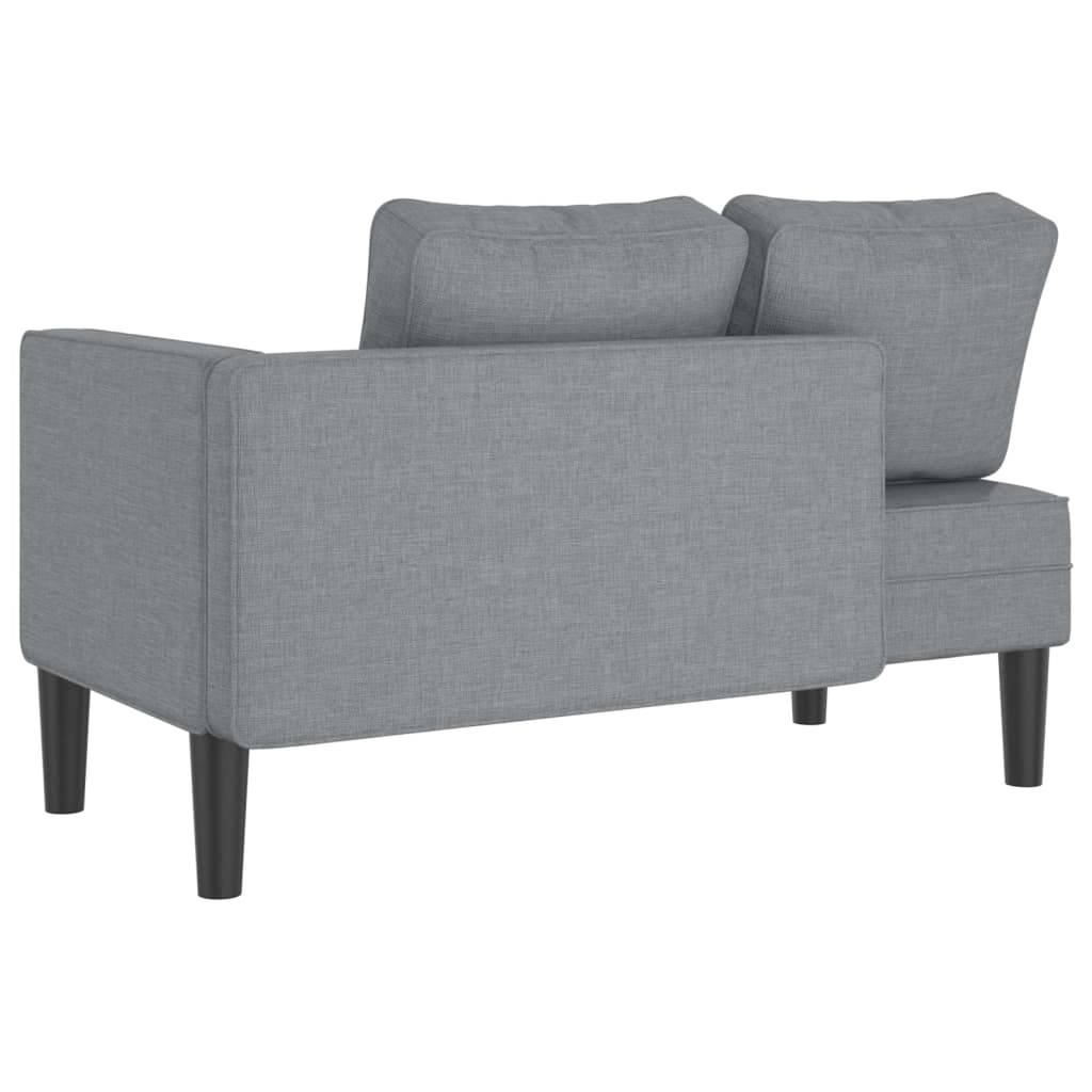 Chaise lounge com almofadões tecido cinzento-claro