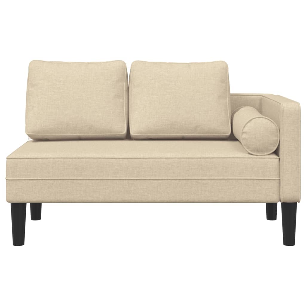 Chaise lounge com almofadões tecido creme