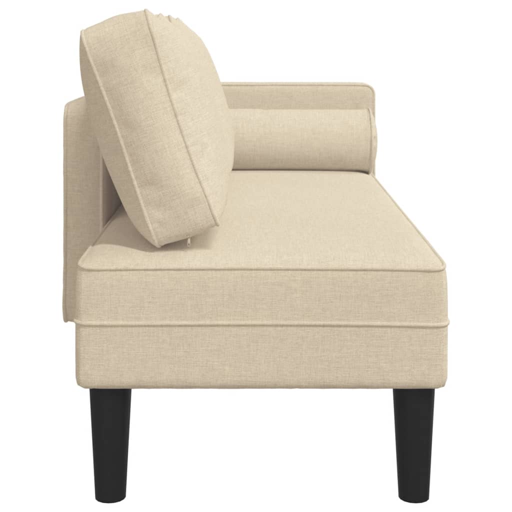 Chaise lounge com almofadões tecido creme