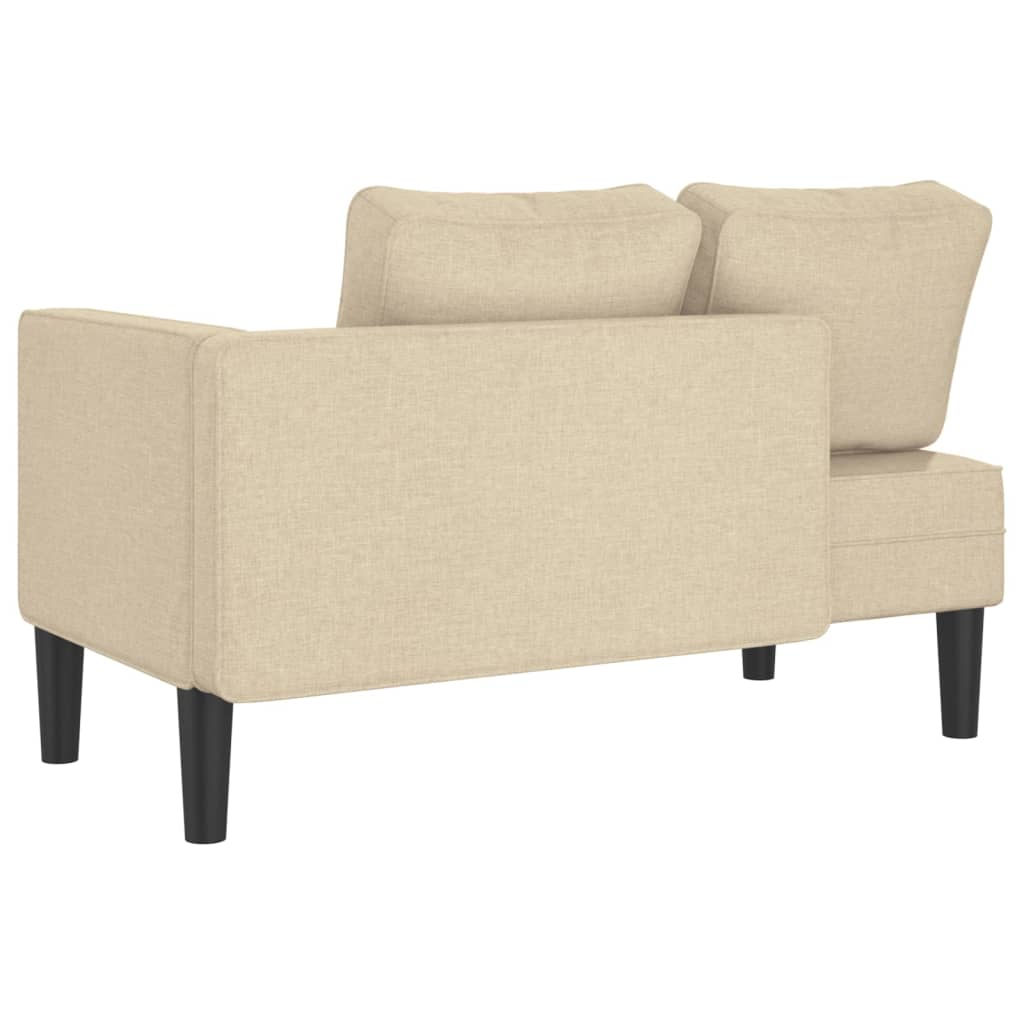 Chaise lounge com almofadões tecido creme