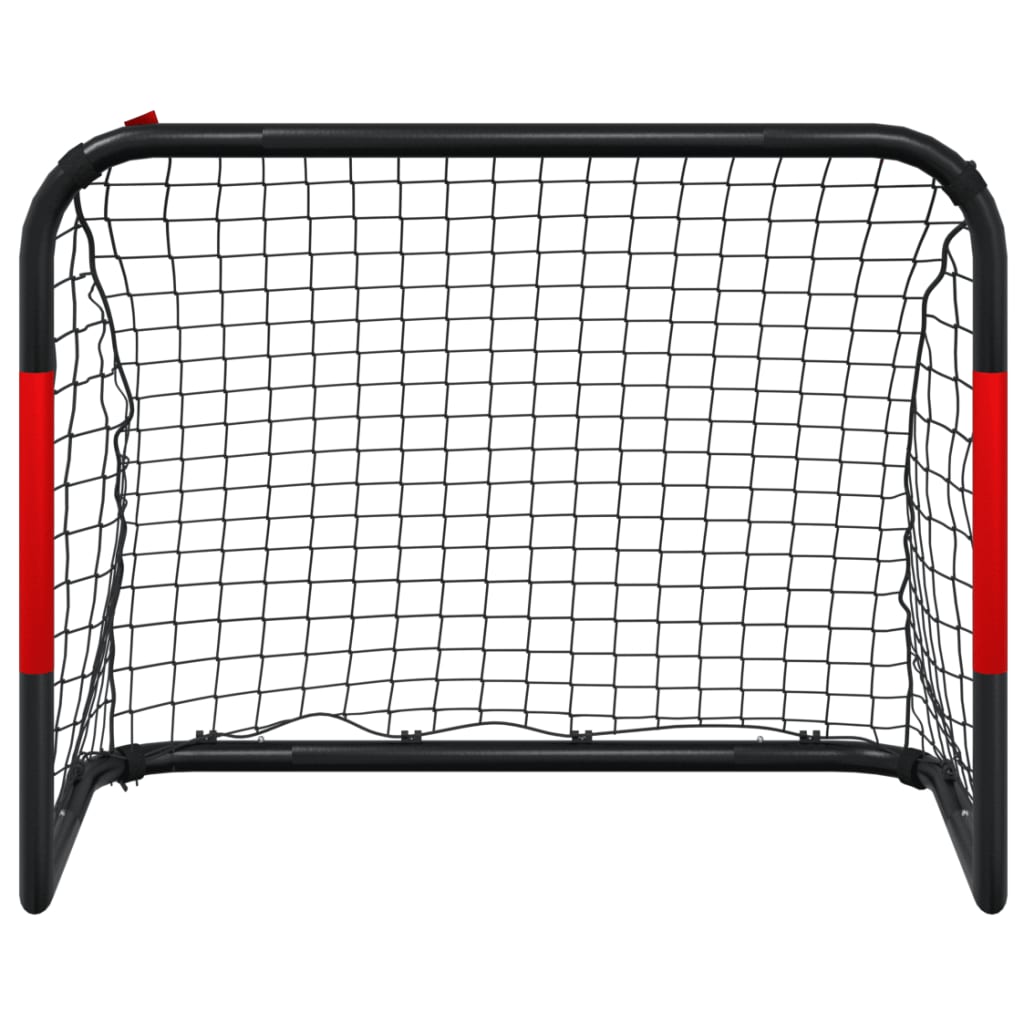 Baliza de futebol com rede 90x48x71 cm aço vermelho e preto