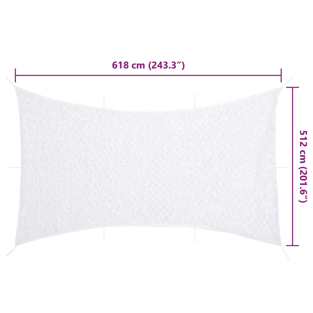 Rede de camuflagem com saco de arrumação 618x512 cm branco