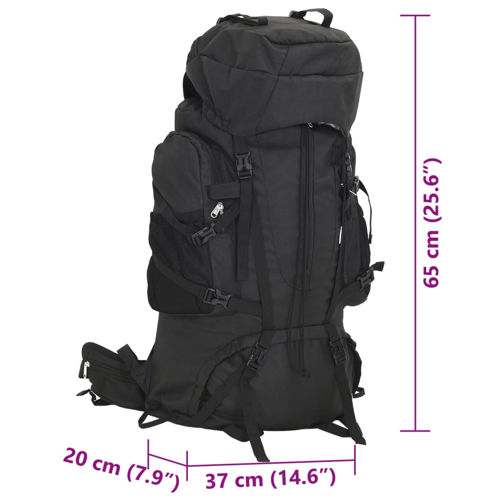 Mochila para caminhadas 60 L tecido oxford preto