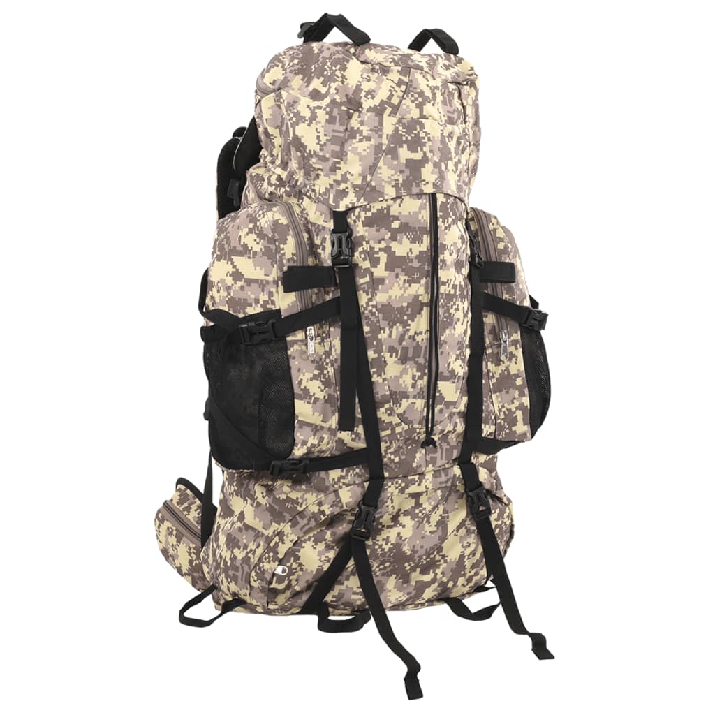 Mochila para caminhadas 60 L tecido oxford camuflagem castanha