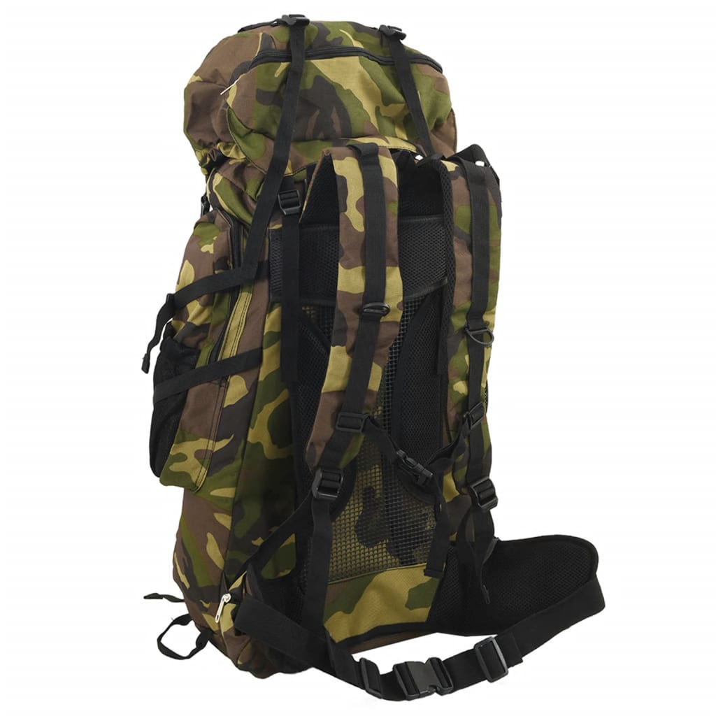 Mochila para caminhadas 80 L tecido oxford camuflagem verde