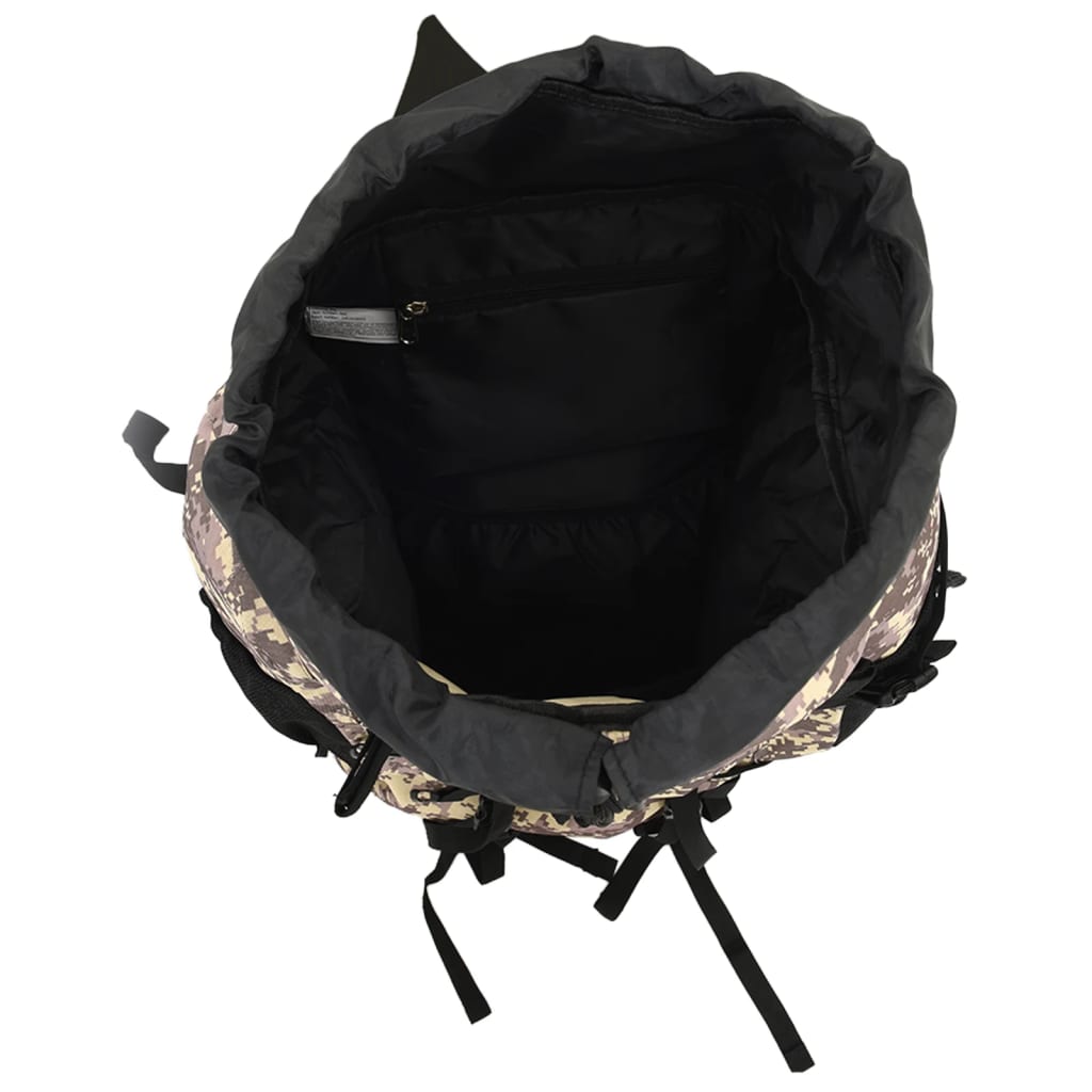 Mochila para caminhadas 80 L tecido oxford camuflagem castanha