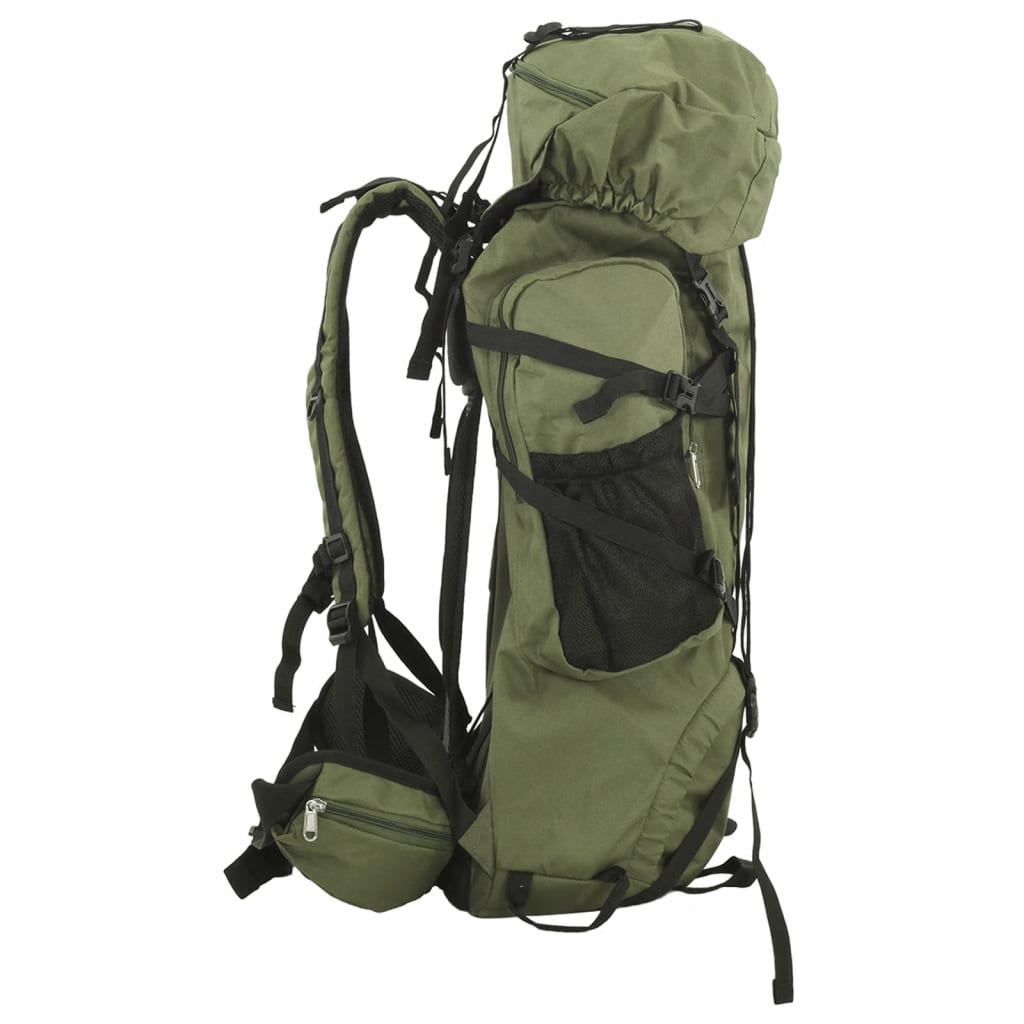 Mochila para caminhadas 80 L tecido oxford verde-tropa