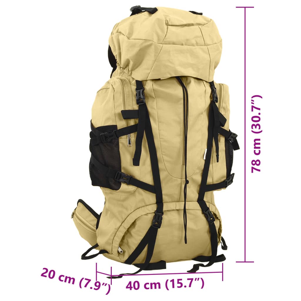 Mochila para caminhadas 80 L tecido oxford caqui