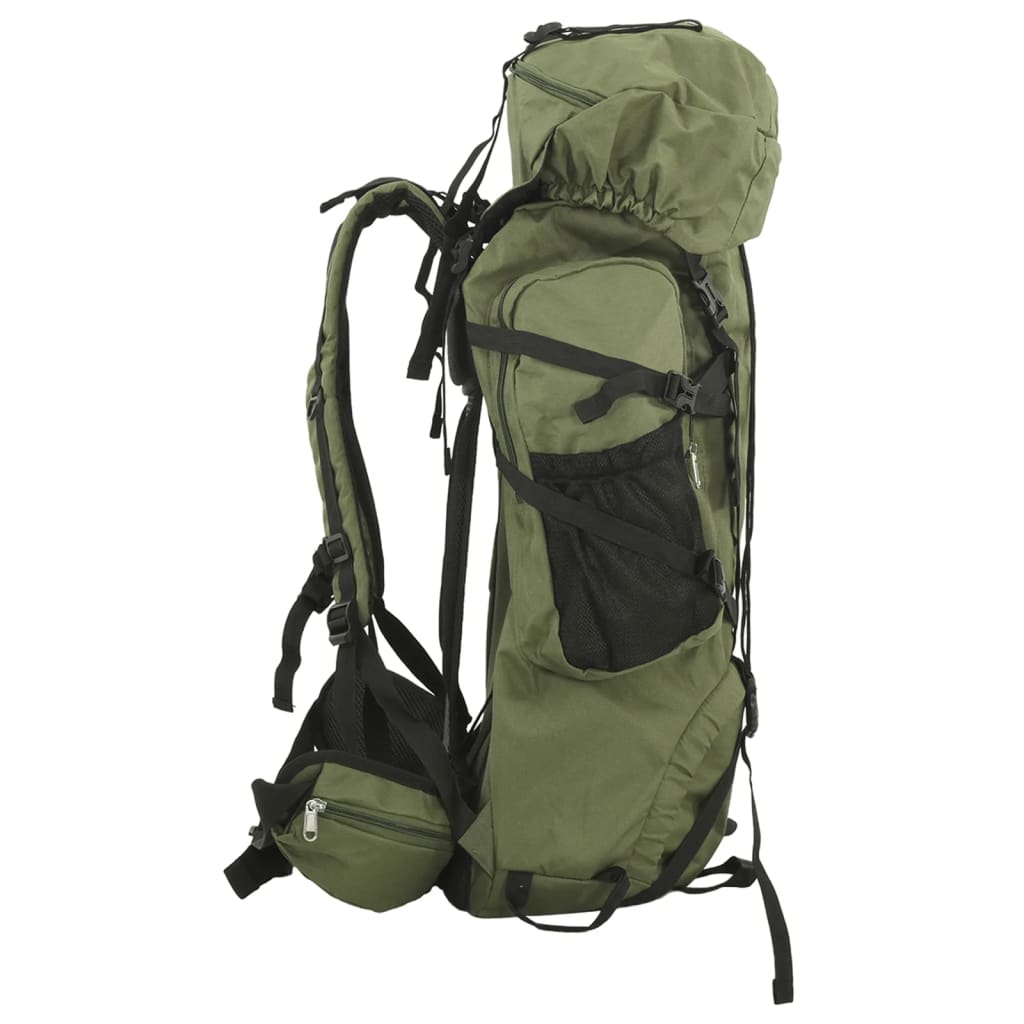 Mochila para caminhadas 100 L tecido oxford verde-tropa