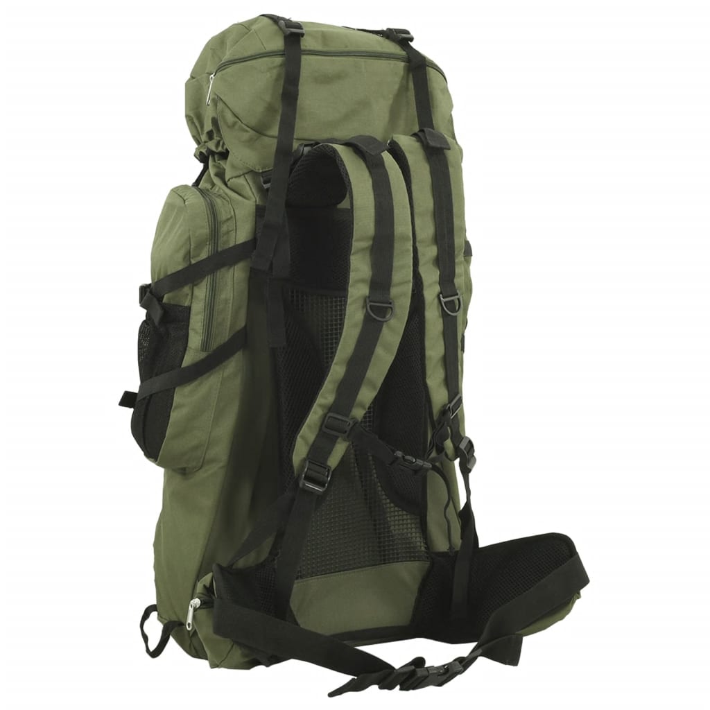 Mochila para caminhadas 100 L tecido oxford verde-tropa