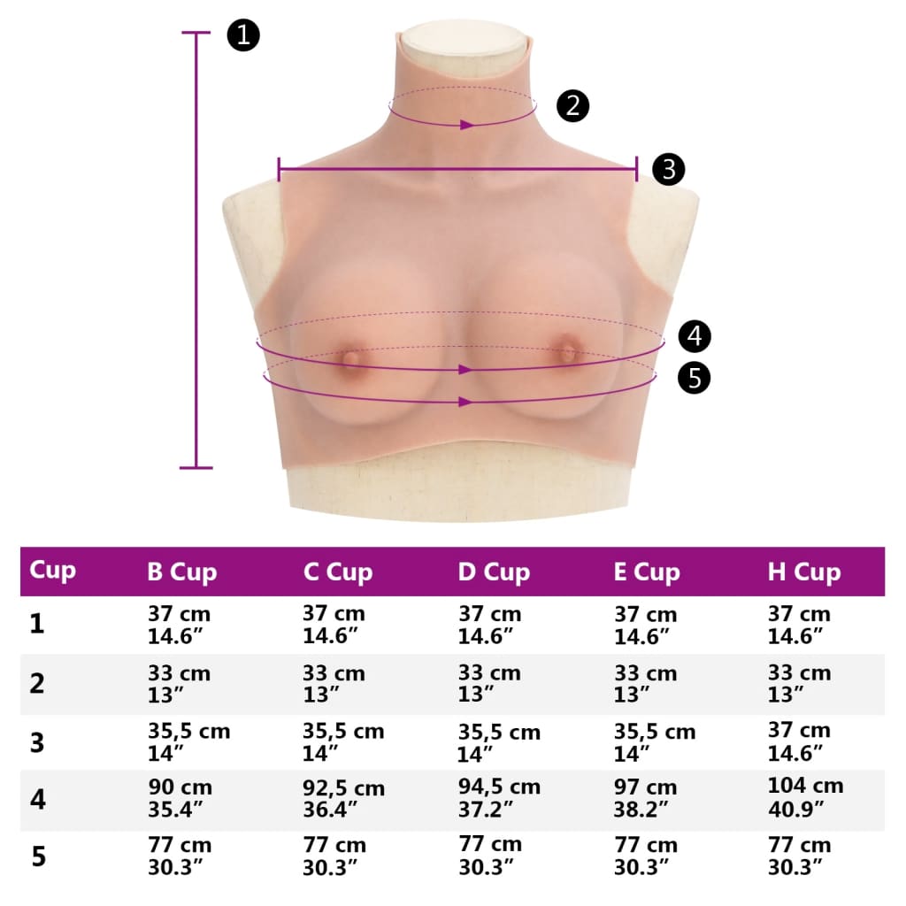 Peitoral de silicone natural copa B