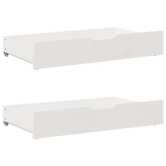 Gavetas para cama 2 pcs 95x55x16 cm pinho maciço branco