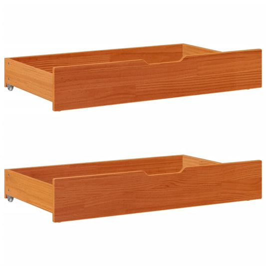 Gavetas para cama 2 pcs 90x55x16 cm pinho maciço castanho-mel