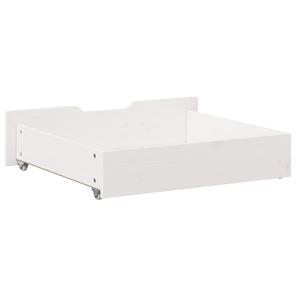 Gavetas para cama 2 pcs 75x55x16 cm pinho maciço branco