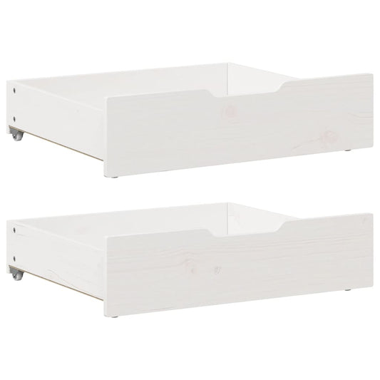 Gavetas para cama 2 pcs 65x55x16 cm pinho maciço branco