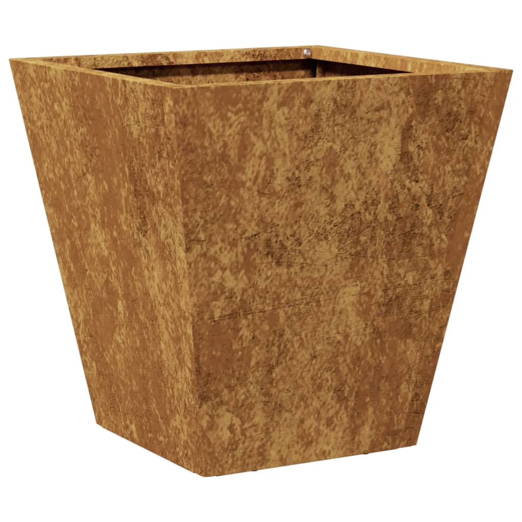 Vaso/floreira de jardim 30x30x30 cm aço corten