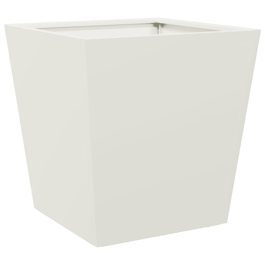 Vaso/floreira de jardim 2 pcs 40x40x40 cm aço branco