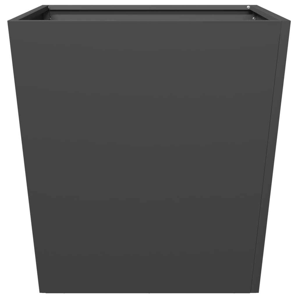 Vaso/floreira de jardim 2 pcs 50x50x50 cm aço preto