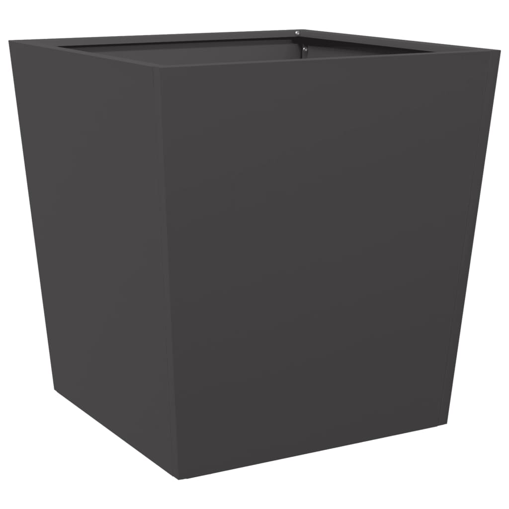 Vaso/floreira de jardim 2 pcs 50x50x50 cm aço preto