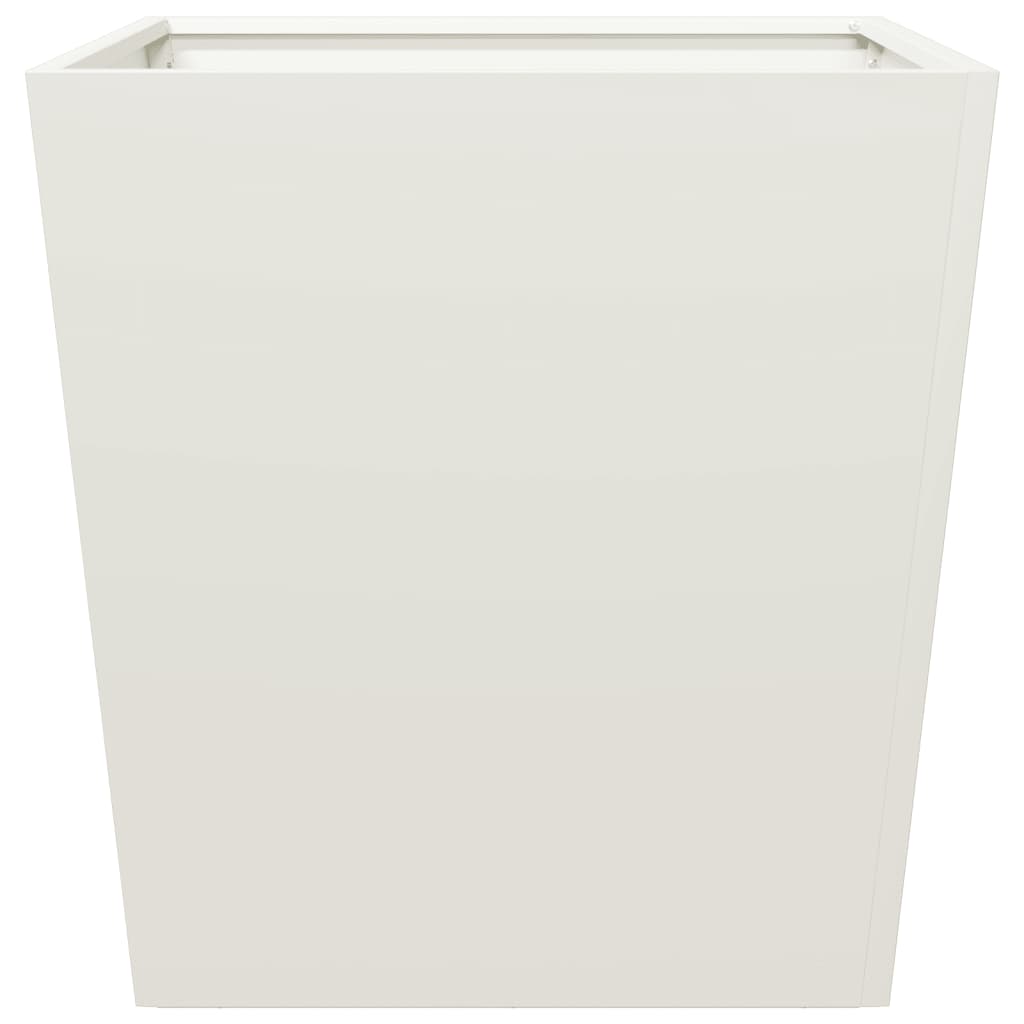 Vaso/floreira de jardim 50x50x50 cm aço branco