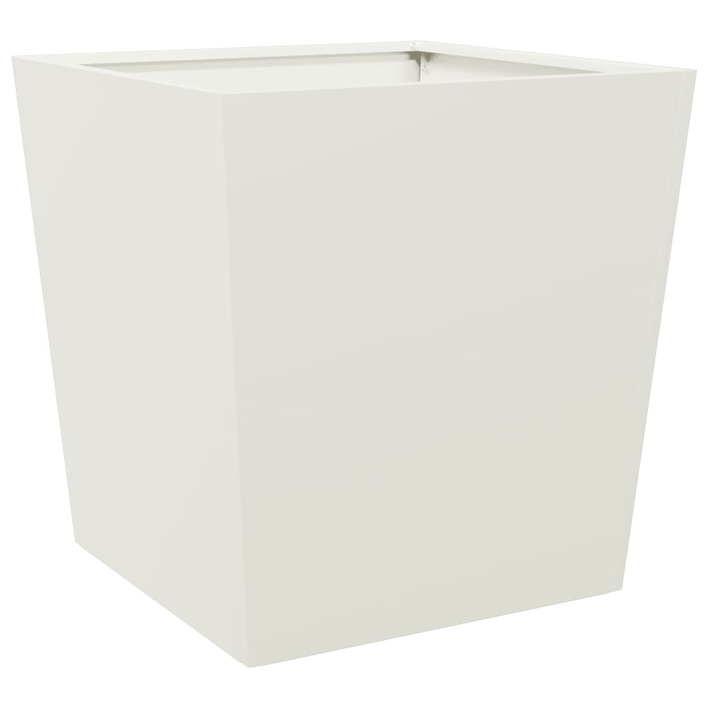 Vaso/floreira de jardim 50x50x50 cm aço branco