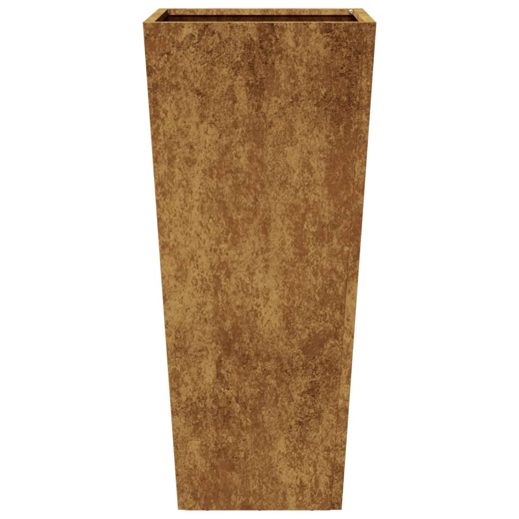 Vaso/floreira de jardim 2 pcs 35x35x75 cm aço corten