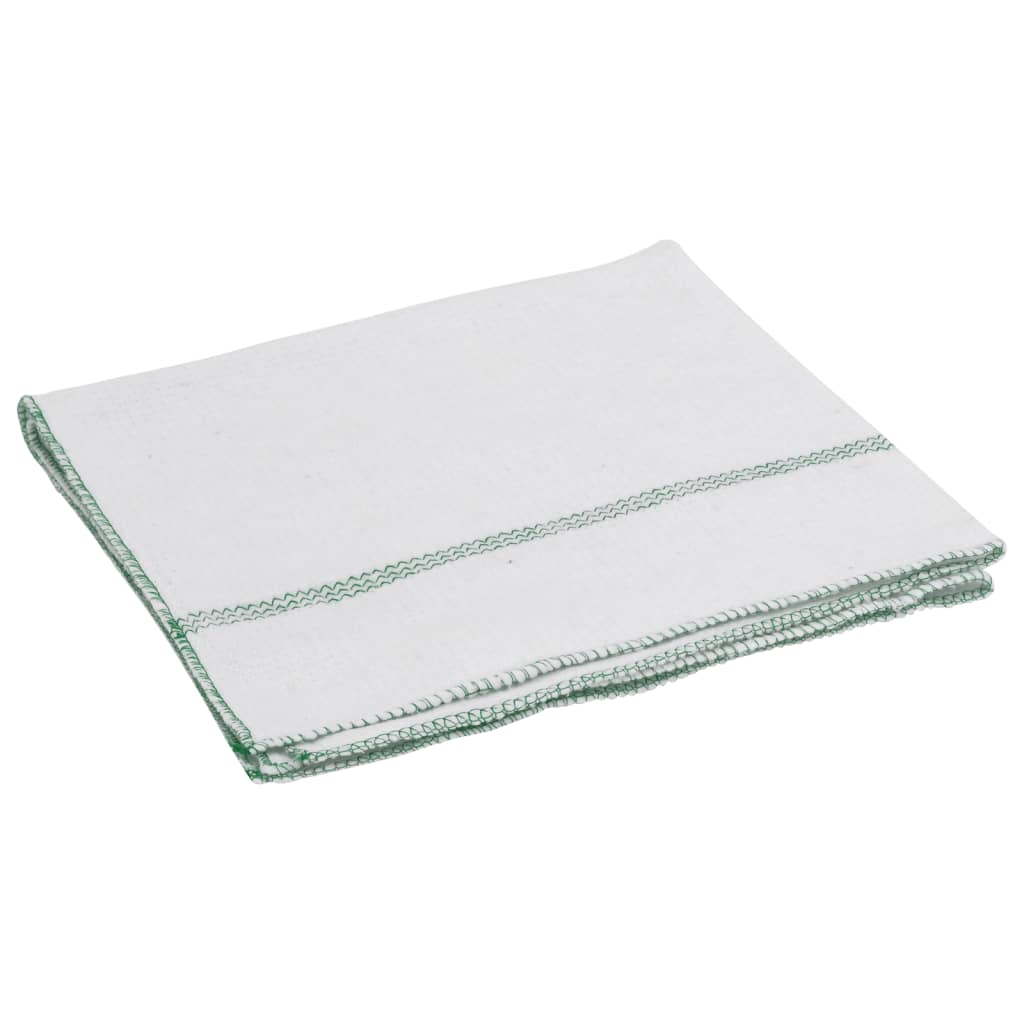 Panos para o chão 50 pcs 50x60 cm branco com riscas verdes