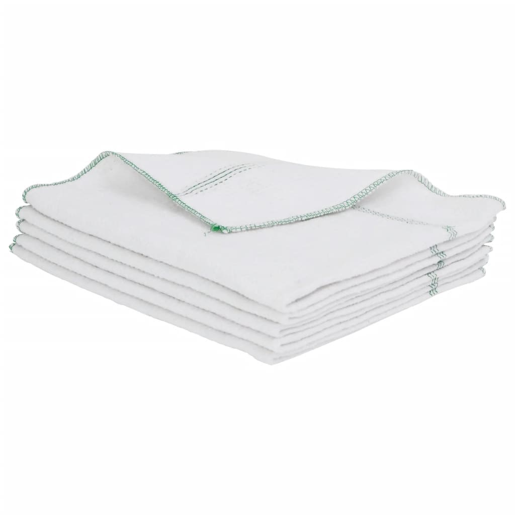 Panos para o chão 50 pcs 50x60 cm branco com riscas verdes