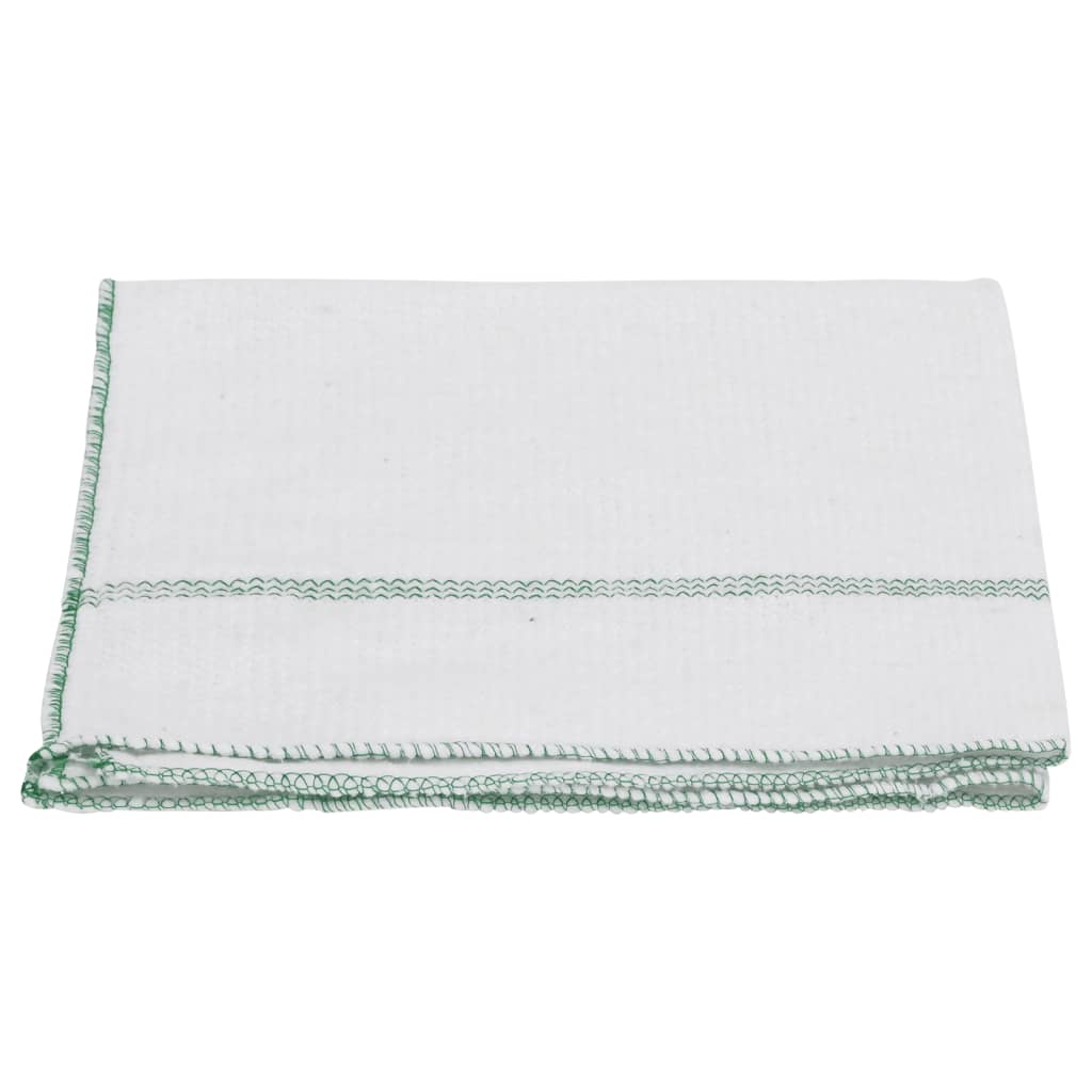 Panos para o chão 50 pcs 50x60 cm branco com riscas verdes