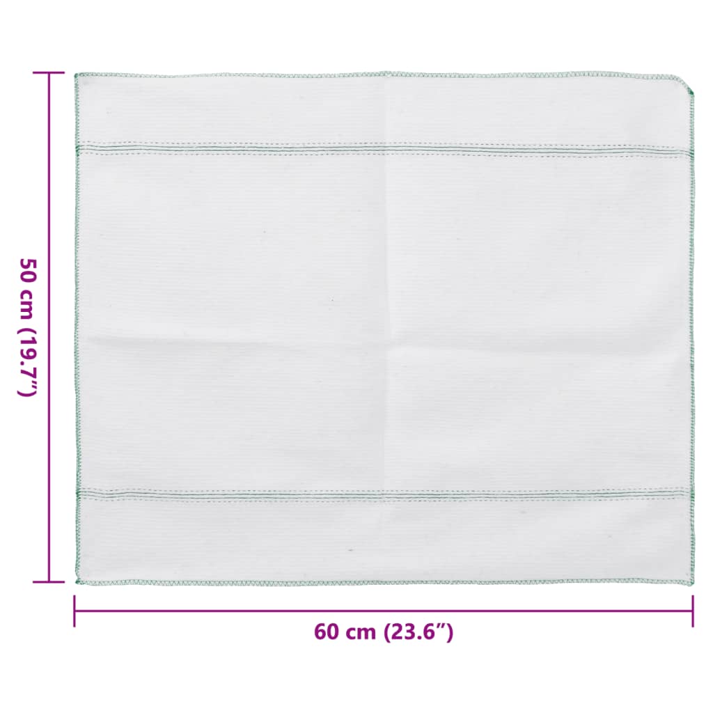 Panos para o chão 50 pcs 50x60 cm branco com riscas verdes