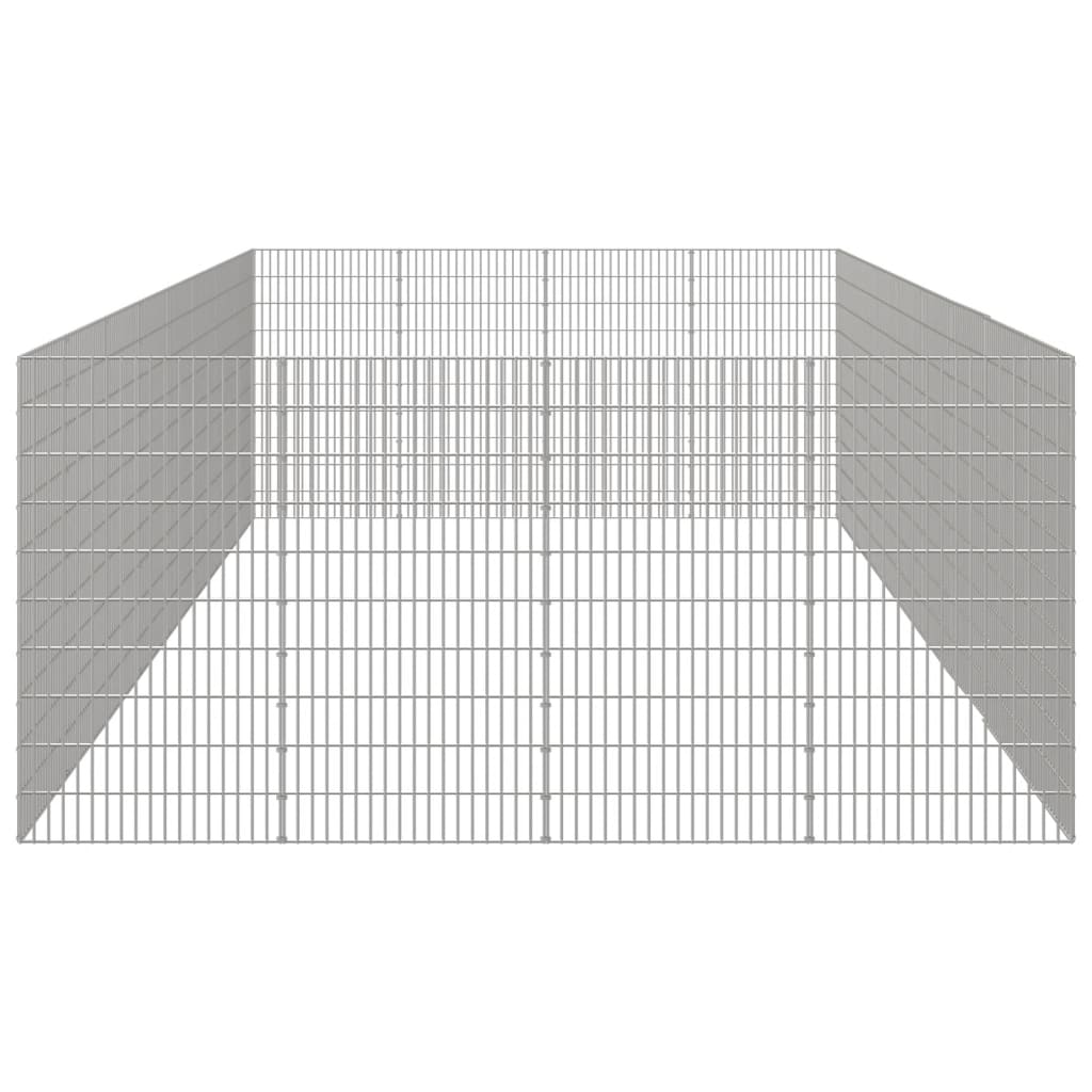 Recinto exterior p/ animais 24 painéis 54x100cm ferro galvaniz.